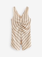 Neutral Stripe Sleeveless Split Front Vest - Image 5 of 6