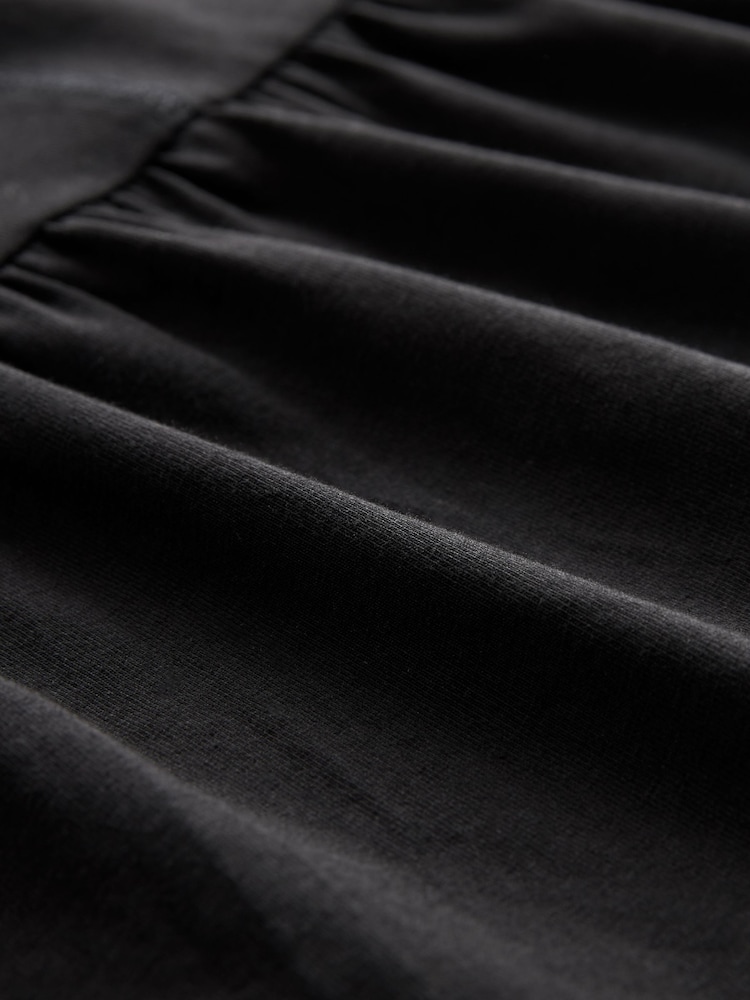 Black Sleeveless Tiered Mini Summer Jersey Dress - Image 5 of 5