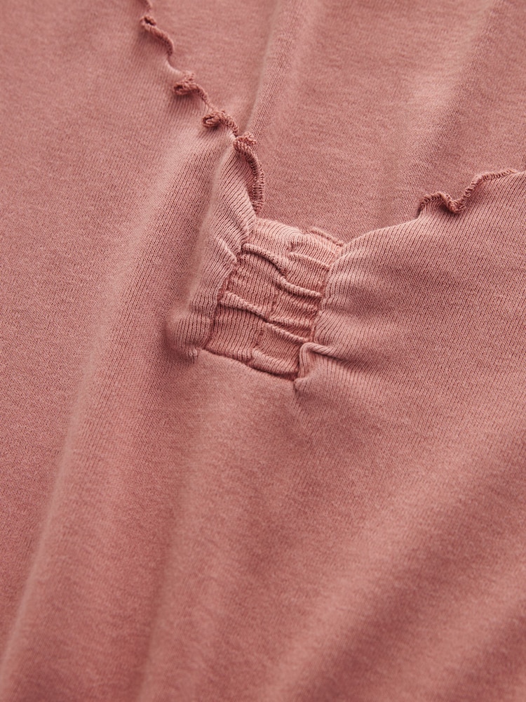 Pink - 100% Cotton Short Sleeve Lettuce Edge T-Shirt - Bild 6 von 6