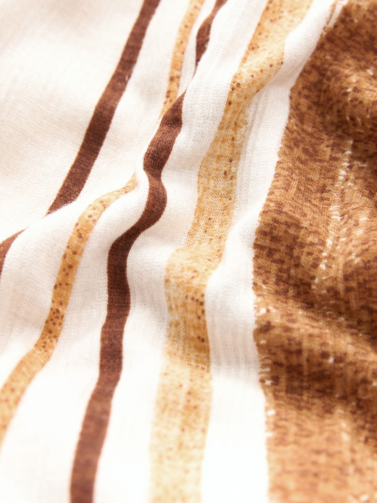 Yellow/White Stripe Sleeveless Beaded Trim Summer Wide Leg Jumpsuit - Image 7 of 7 Yellow/White Stripe Sleeveless Beaded Trim Summer Wide Leg Jumpsuit - Image 7 of 7