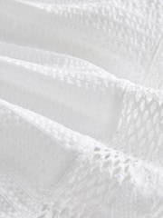White 100% Cotton Lace Trim Flutter Sleeve Summer Holiday Top - Image 6 of 6