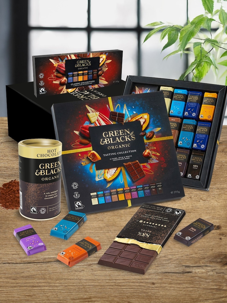 Green & Black's Chocolate Lovers Hamper Basket - Image 1 of 2 Green & Black's Chocolate Lovers Hamper Basket - Image 1 of 2