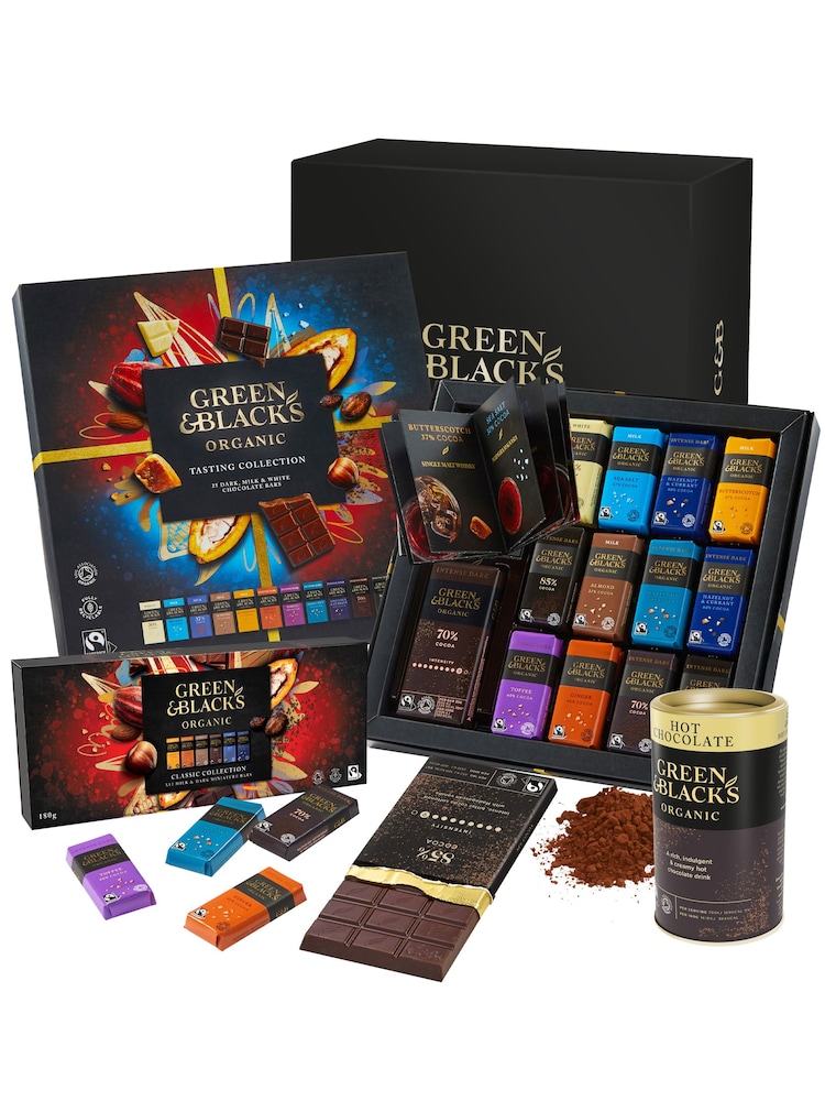 Green & Black's Chocolate Lovers Hamper Basket - Image 2 of 2 Green & Black's Chocolate Lovers Hamper Basket - Image 2 of 2
