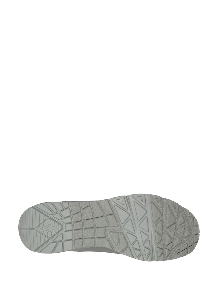 Skechers Light Grey Mens Standard Fit Uno Trainers - Image 3 of 3