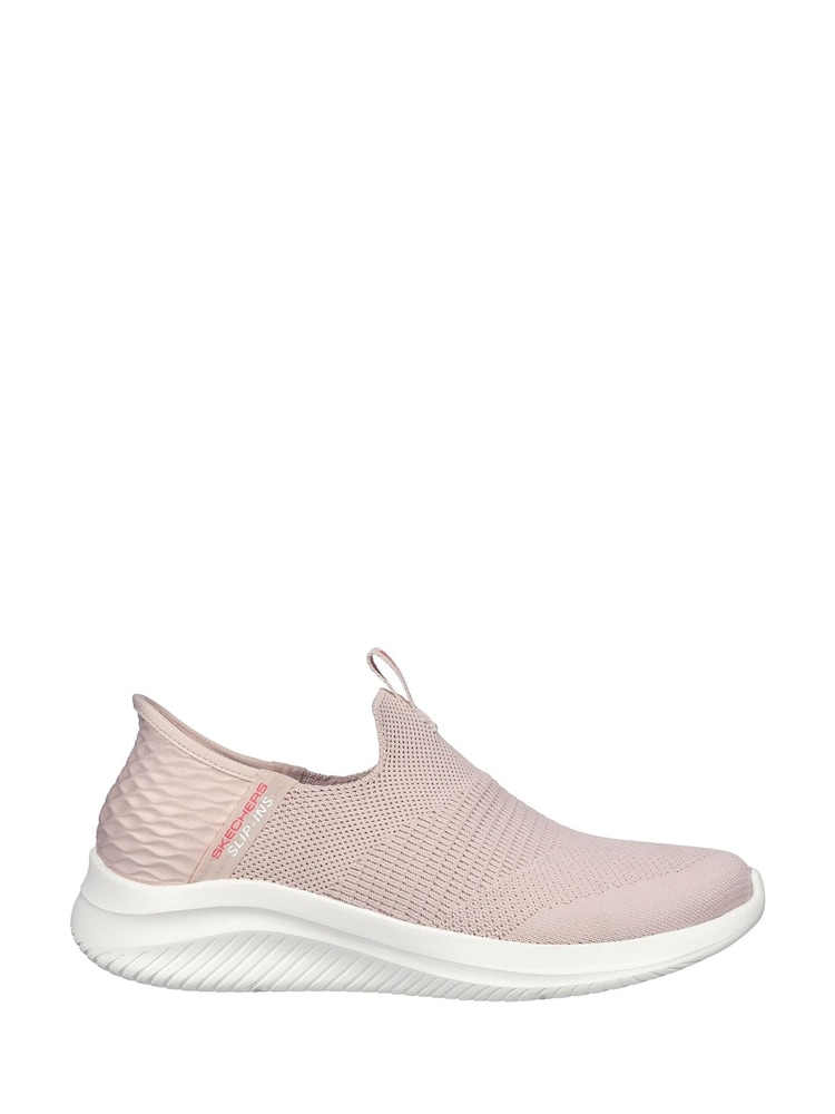 Skechers Pink Womens Ultra Flex 3.0 Slip In Trainers - Image 1 of 5