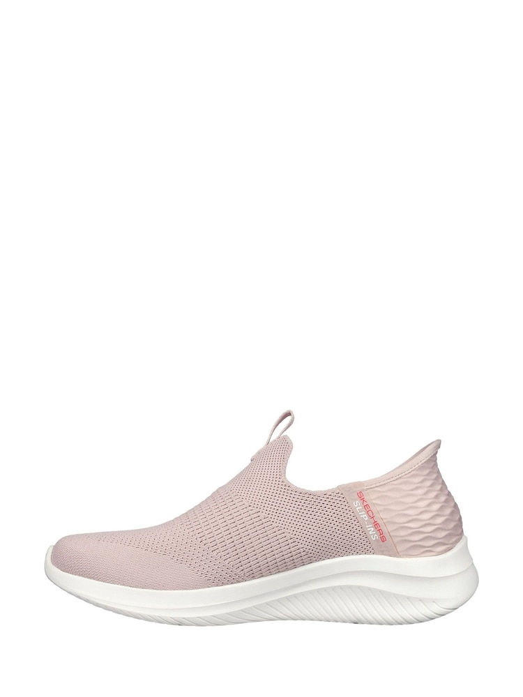 Skechers Pink Womens Ultra Flex 3.0 Slip In Trainers - Image 2 of 5