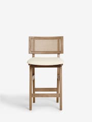 Contemporary Tweed Linen Light Natural Abel Bar Stool - Image 2 of 7