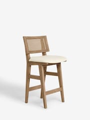 Contemporary Tweed Linen Light Natural Abel Bar Stool - Image 3 of 7