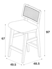 Contemporary Tweed Linen Light Natural Abel Bar Stool - Image 4 of 7