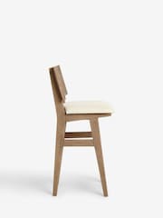 Contemporary Tweed Linen Light Natural Abel Bar Stool - Image 5 of 7