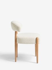 Set of 2 Casual Boucle Oyster Aire Light Wood Leg Dining Chairs - Image 6 of 10
