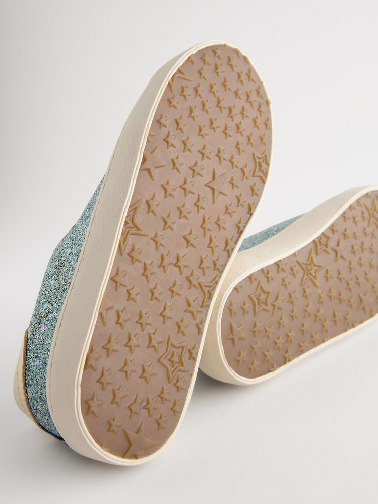 Bronze Glitter Lace Up Lowtop Trainers - Image 5 of 5