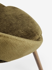 Set of 2 Plush Chenille Moss Green Hewitt Upholstered Dark Wood Leg Dining Chairs - Image 6 of 9