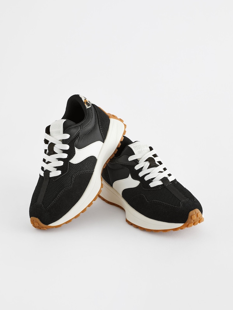 Black Lace-Up Chunky Trainers - Image 1 of 4