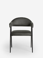 Set of 2 Monza Faux Leather Dark Grey Nora Dining Chairs - Image 3 of 8