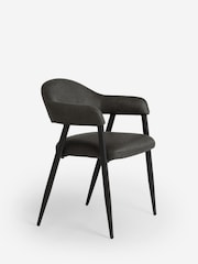 Set of 2 Monza Faux Leather Dark Grey Nora Dining Chairs - Image 5 of 8