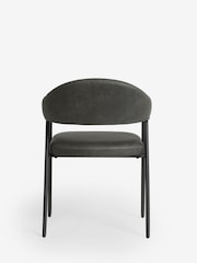 Set of 2 Monza Faux Leather Dark Grey Nora Dining Chairs - Image 7 of 8