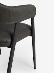 Set of 2 Monza Faux Leather Dark Grey Nora Dining Chairs - Image 8 of 8