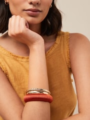 Orange Thread Wrapped Chunky Bangles Pack - Image 1 of 4
