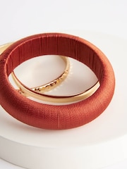 Orange Thread Wrapped Chunky Bangles Pack - Image 4 of 4