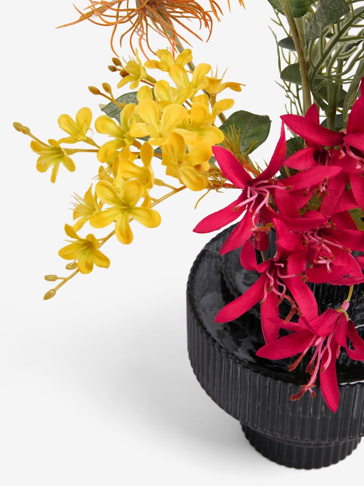Black Artificial Bright Floral Arrangement - Image 4 of 4