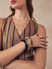 Black/Natural Raffia Bangles Pack - Image 1 of 4