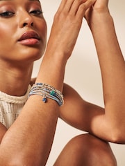 Blue Beaded Stretch Bracelet Pack - Image 1 of 4