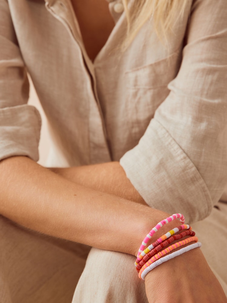 Bright Pink Stretch Bracelet Pack - Image 1 of 4