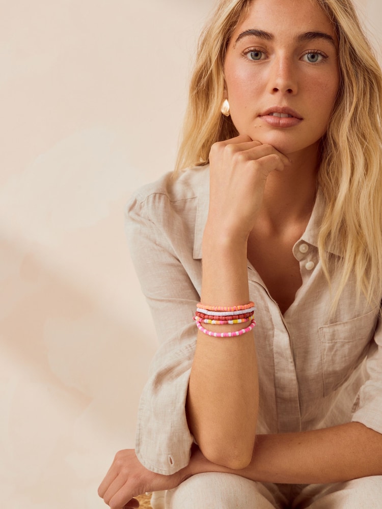 Bright Pink Stretch Bracelet Pack - Image 2 of 4
