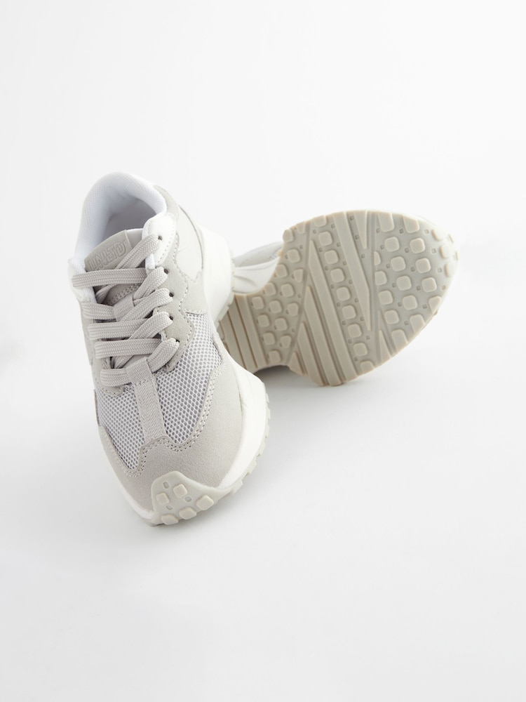 Grey Lace-Up Chunky Trainers - Image 3 of 5