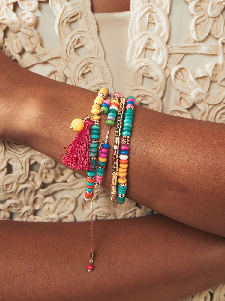Multi Bright Beaded Bracelet Pack - Image 2 of 4