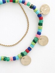 Multi Coloured Beaded Stretch Bracelet - Image 2 of 2