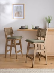 Soft Velvet Sage Green Abel Bar Stool - Image 1 of 1
