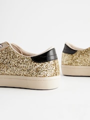 Gold Glitter Lace Up Lowtop Trainers - Image 6 of 6
