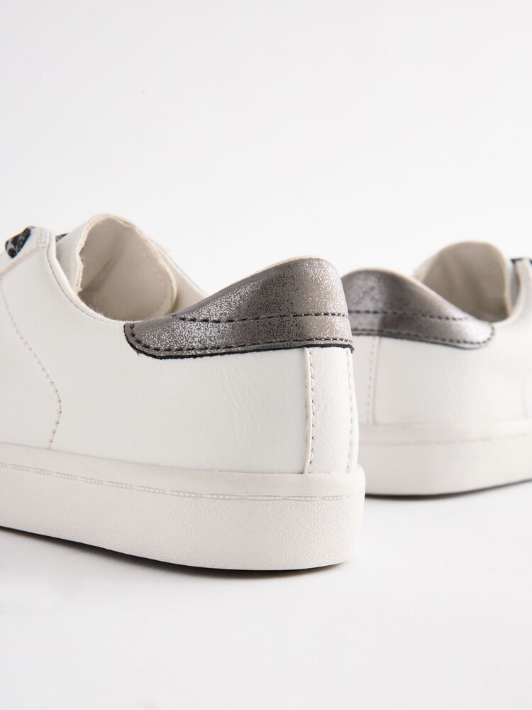 White Lace Up Lowtop Trainers - Image 5 of 5 White Lace Up Lowtop Trainers - Image 5 of 5