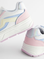 White Rainbow Pastel Chunky Lace Up Skate Trainers - Image 4 of 5