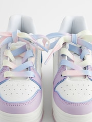 White Rainbow Pastel Chunky Lace Up Skate Trainers - Image 5 of 5