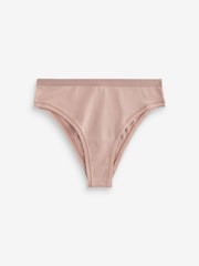 self. Mauve Pink / Black / White High Rise High Leg Cotton Rich Knickers 3 Pack - Image 7 of 9
