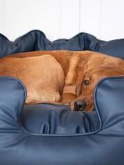 Lords and Labradors Blue High Sided Dog Bed Rhino Leather - Image 2 of 3