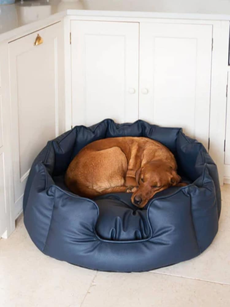 Lords and Labradors Blue High Sided Dog Bed Rhino Leather - Image 3 of 3