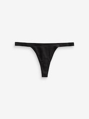 self. Mauve Pink / Black / White Thong Cotton Rich Knickers 3 Pack - Image 6 of 8