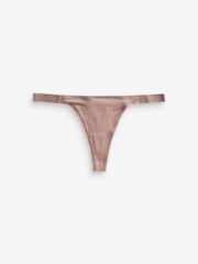 self. Mauve Pink / Black / White Thong Cotton Rich Knickers 3 Pack - Image 7 of 8