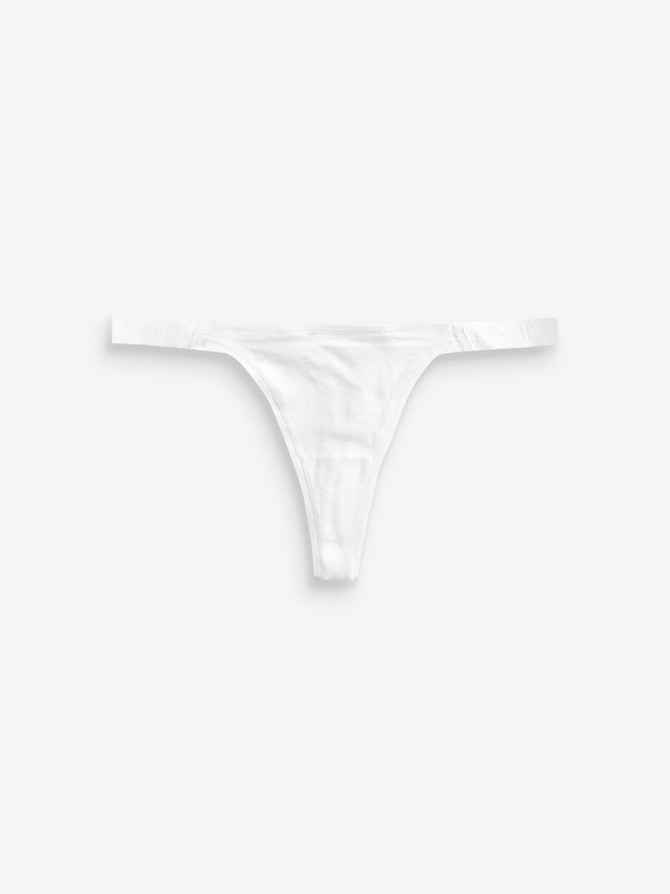 self. Mauve Pink / Black / White Thong Cotton Rich Knickers 3 Pack - Image 8 of 8