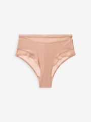 Black/White/Nude Mesh Trim High Waist High Leg Knickers 3 Pack - Image 9 of 10