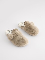Brown Hamish Faux Fur Footbed Slippers - Image 3 of 7