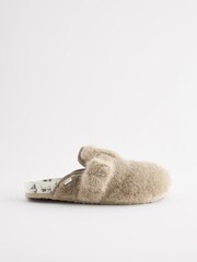 Brown Hamish Faux Fur Footbed Slippers - Image 4 of 7