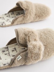 Brown Hamish Faux Fur Footbed Slippers - Image 6 of 7