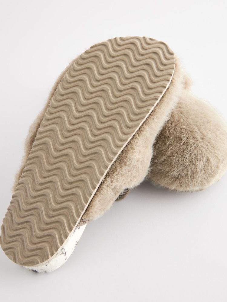 Brown Hamish Faux Fur Footbed Slippers - Image 7 of 7
