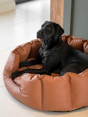 Lords and Labradors Tan Brown High Sided Dog Bed Rhino Leather - Image 4 of 6