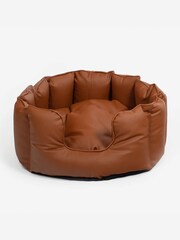 Lords and Labradors Tan Brown High Sided Dog Bed Rhino Leather - Image 5 of 6